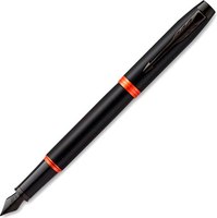 Ручка перьевая имиджевая Parker IM Vibrant Rings F315 Flame Orange PVD / 2172944 (синий) - 