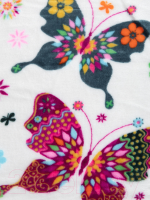 Плед для малышей TexRepublic Absolute Flannel Бабочки 110x140 / 8698 (розовый)