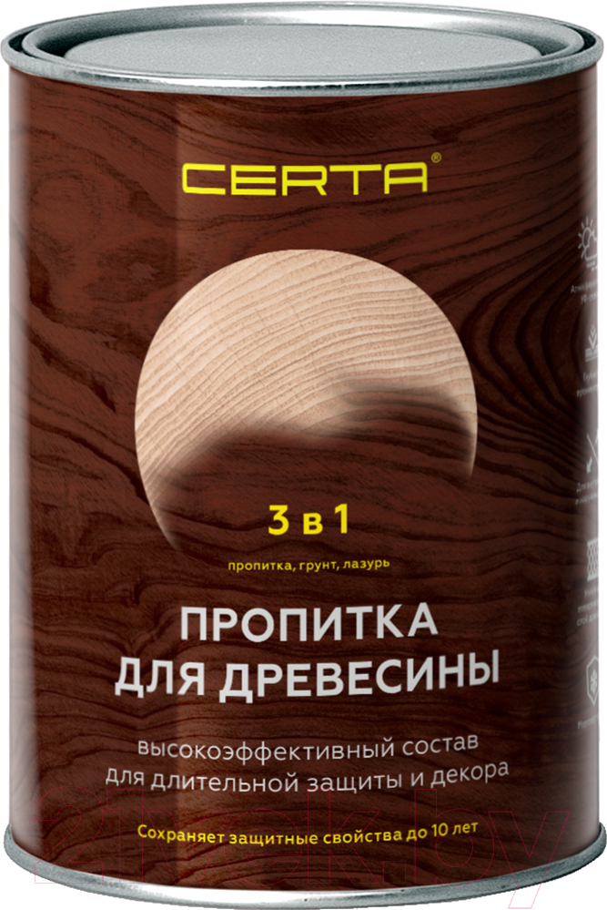 Пропитка для дерева Certa 3в1 (0.9л, махагон) — фото 1