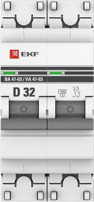 Выключатель автоматический EKF PROxima ВА 47-63 2P 32А (D) 4.5kA / mcb4763-2-32D-pro