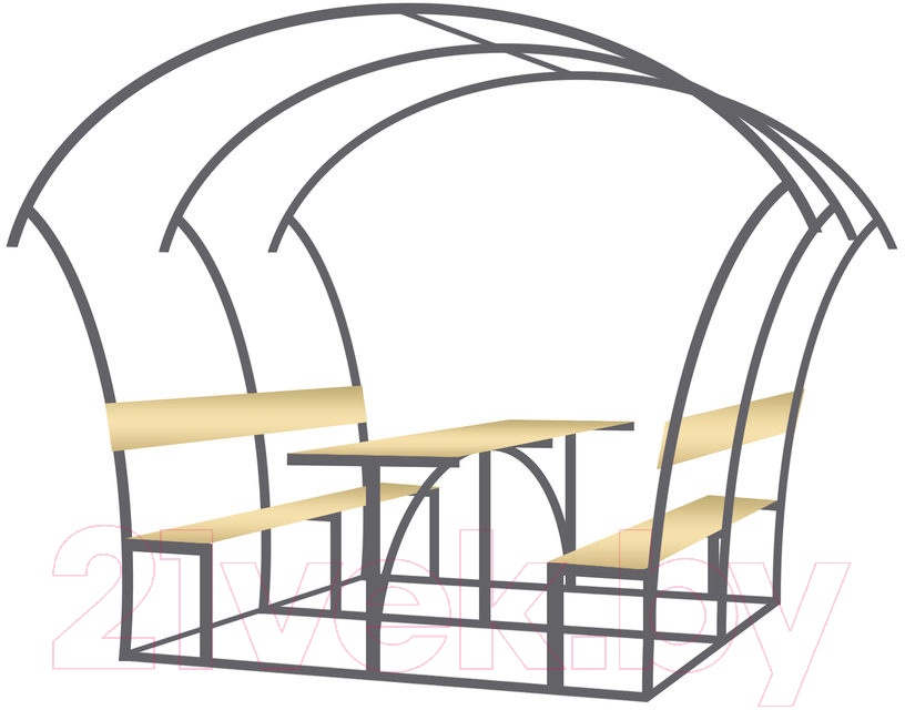Каркас беседки ИМпласт Лайт 1.9x1.7м / 20x20мм