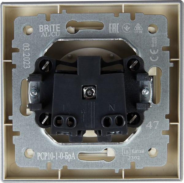 Розетка IEK Brite BR-R10-10-K47-F (алюминий)