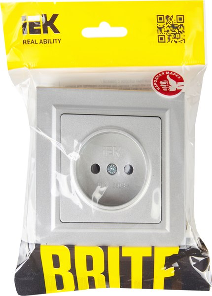 Розетка IEK Brite BR-R10-10-K47-F (алюминий)