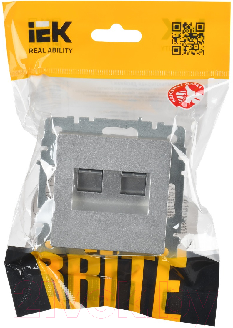 Розетка IEK Brite BR-K20-2-K47 (алюминий) — фото 6