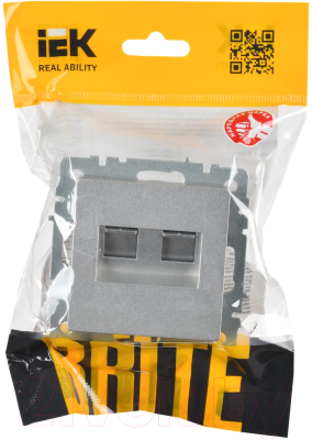 Розетка IEK Brite BR-K20-2-K47 (алюминий)