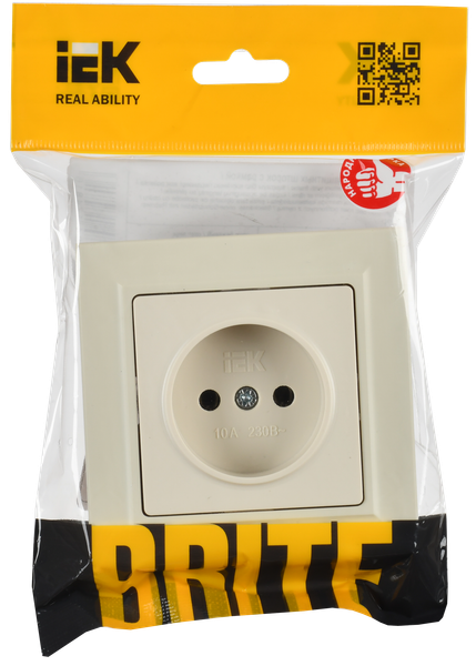 Розетка IEK Brite BR-R10-10-K10-F (бежевый)