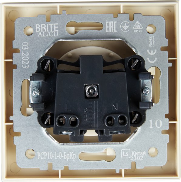Розетка IEK Brite BR-R10-10-K10-F (бежевый)
