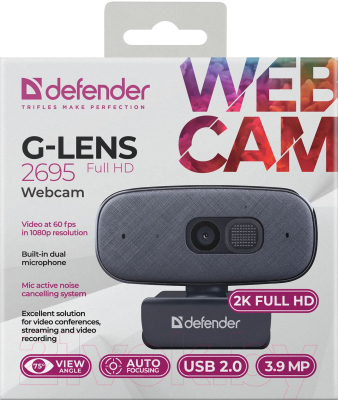 Веб-камера Defender G-lens 2695 / 63195 (черный)