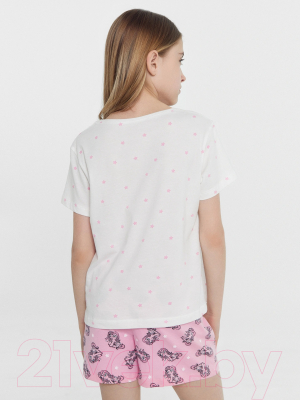 Пижама детская Mark Formelle 567727 (р.104-56, звездочки на белом/единороги на розовом)