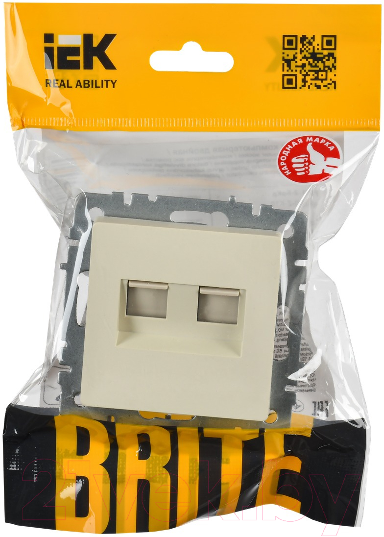 Розетка IEK Brite BR-K20-2-K10 (бежевый) — фото 6