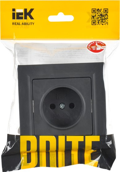 Розетка IEK Brite BR-R10-10-K53-F (графит)
