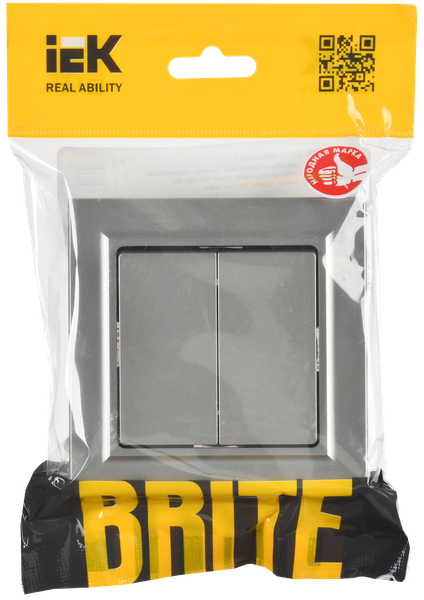 Выключатель IEK Brite BR-V20-0-10-K46-F (сталь)