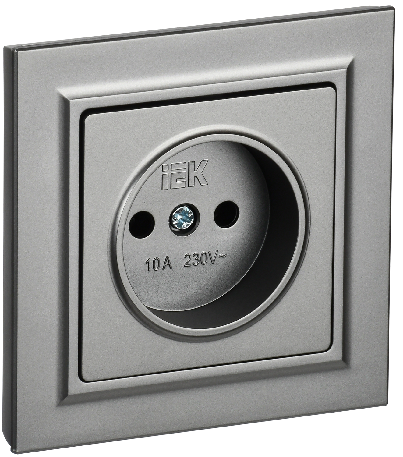 Розетка IEK Brite BR-R10-10-K46-F (сталь)