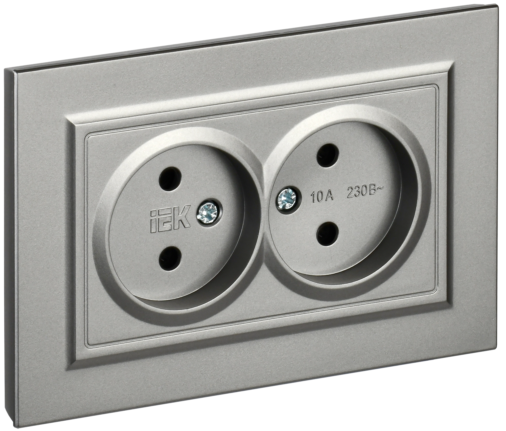 Розетка IEK Brite BR-R20-10-K46-F (сталь)