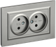 Розетка IEK Brite BR-R23-10-K46-F (сталь) - 