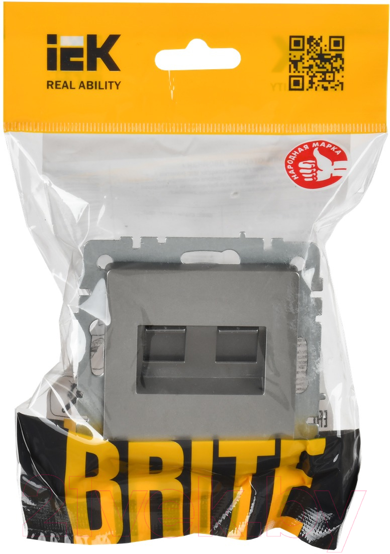 Розетка IEK Brite BR-K20-2-K46 (сталь) — фото 6