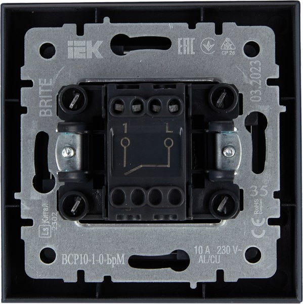 Выключатель IEK Brite BR-V10-0-10-K35-F (маренго)