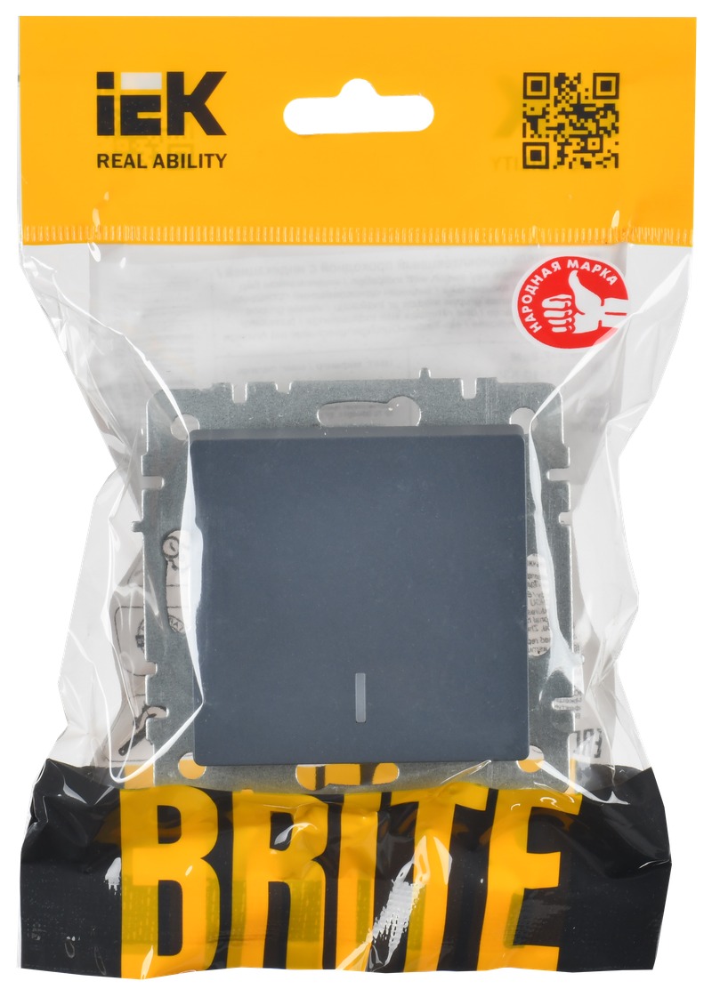 Выключатель IEK Brite BR-V12-1-10-K35 (маренго) — фото 6
