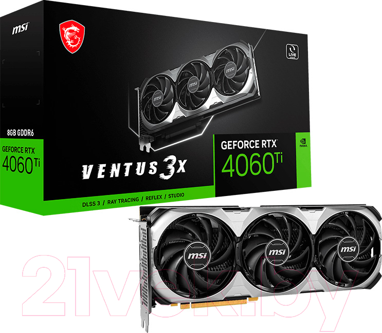 Видеокарта MSI GeForce RTX 4060 Ti Ventus 3X E 8G