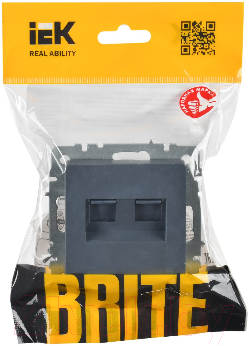 Розетка IEK Brite BR-K20-2-K35 (маренго) — фото 6
