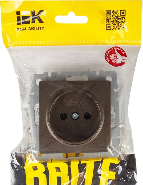 Розетка IEK Brite BR-R13-10-K45 (темная бронза)