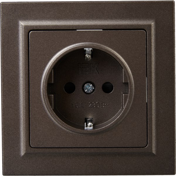 Розетка IEK Brite BR-R14-16-K45-F (темная бронза)