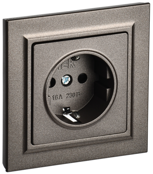 Розетка IEK Brite BR-R14-16-K45-F (темная бронза)