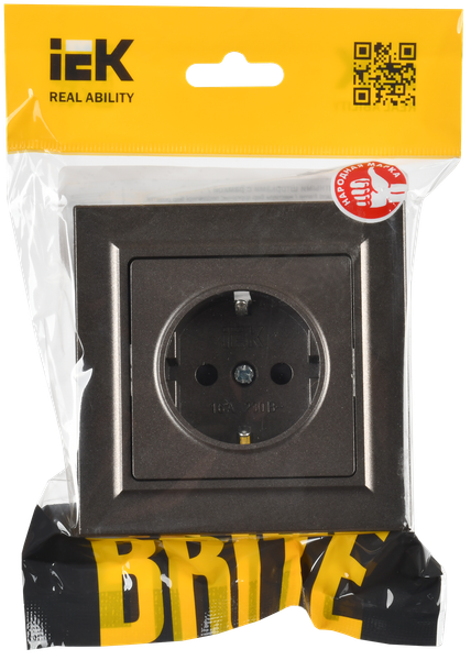 Розетка IEK Brite BR-R14-16-K45-F (темная бронза)