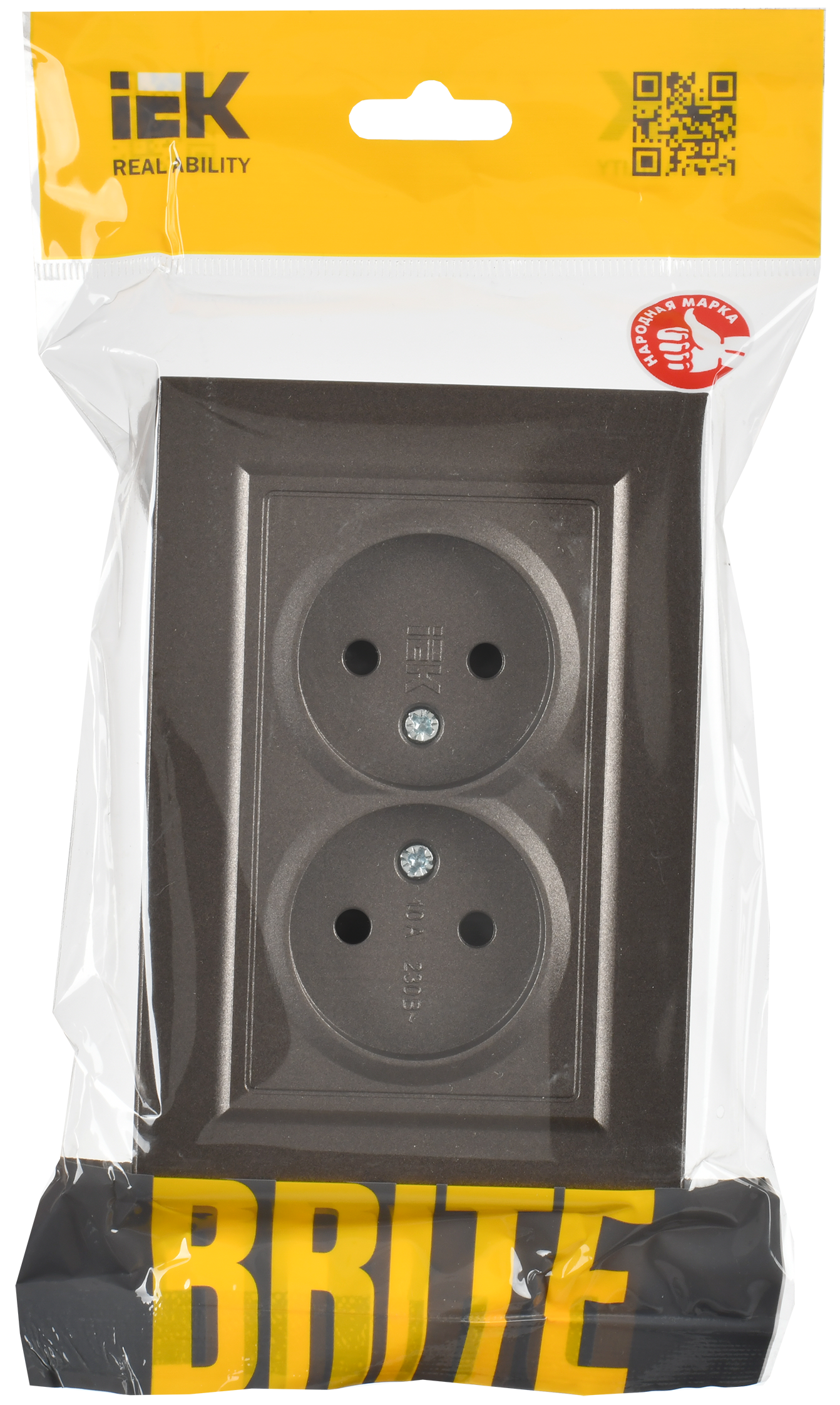 Розетка IEK Brite BR-R20-10-K45-F (темная бронза) — фото 6
