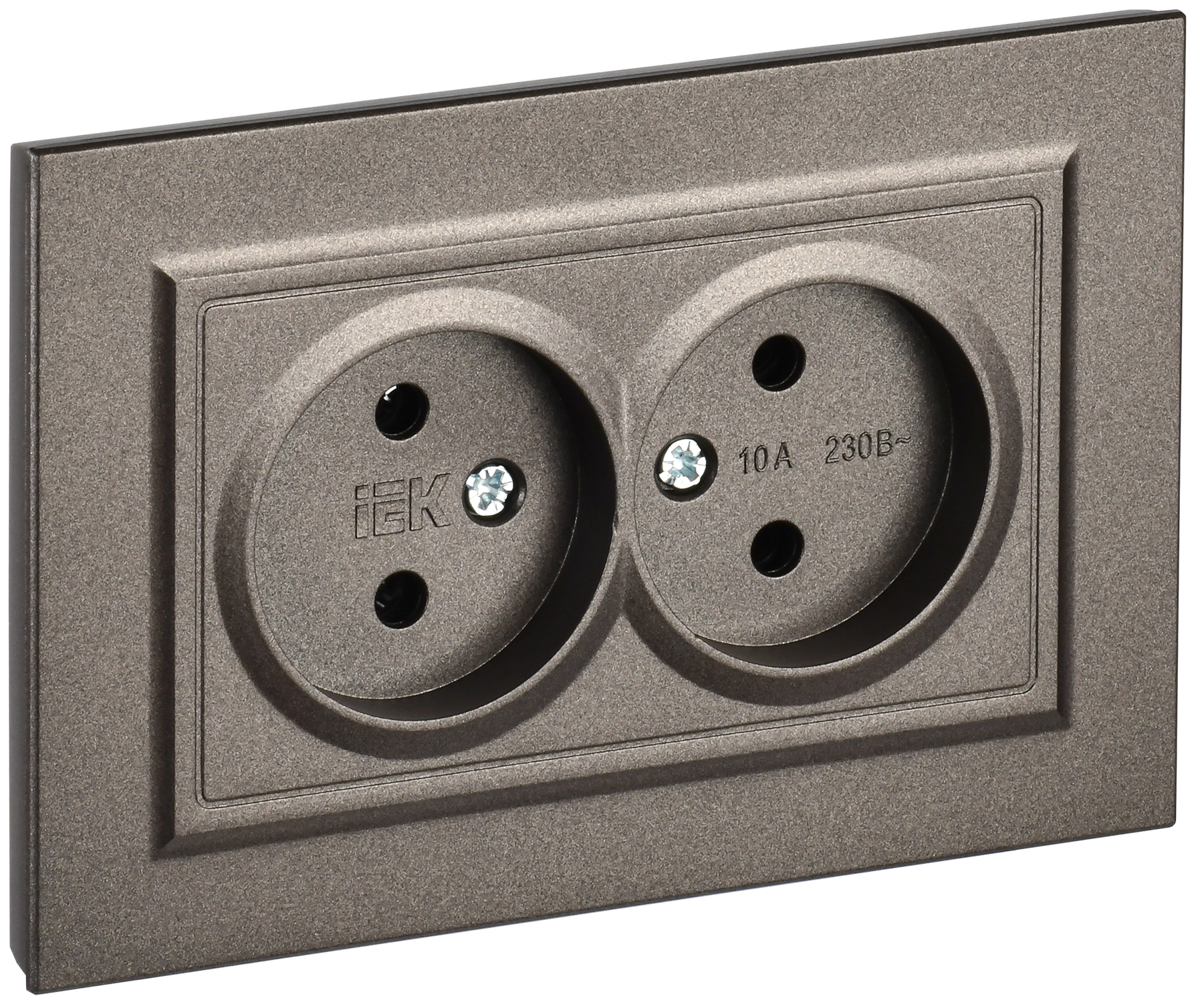 Розетка IEK Brite BR-R20-10-K45-F (темная бронза)