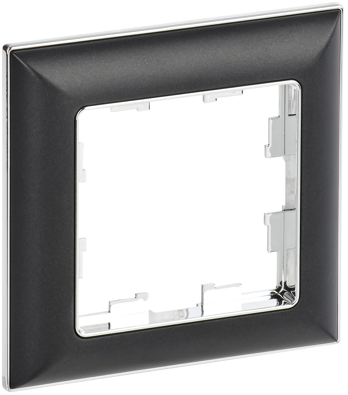 Рамка для выключателей и розеток IEK Brite BR-M12-12-2-K23 (хром/черный)