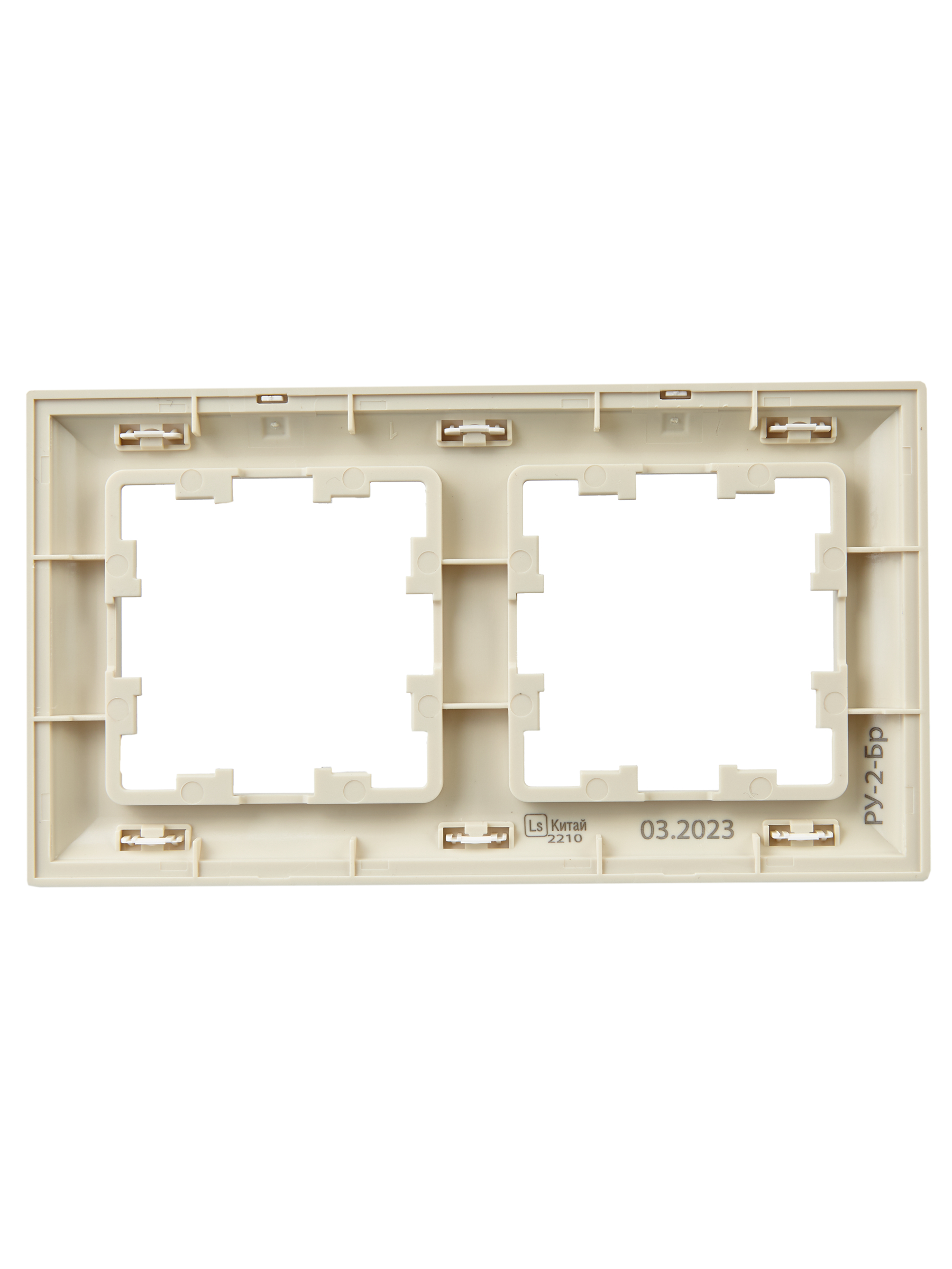 Рамка для выключателей и розеток IEK Brite BR-M22-12-1-K10 (бежевый/жемчужный) — фото 3