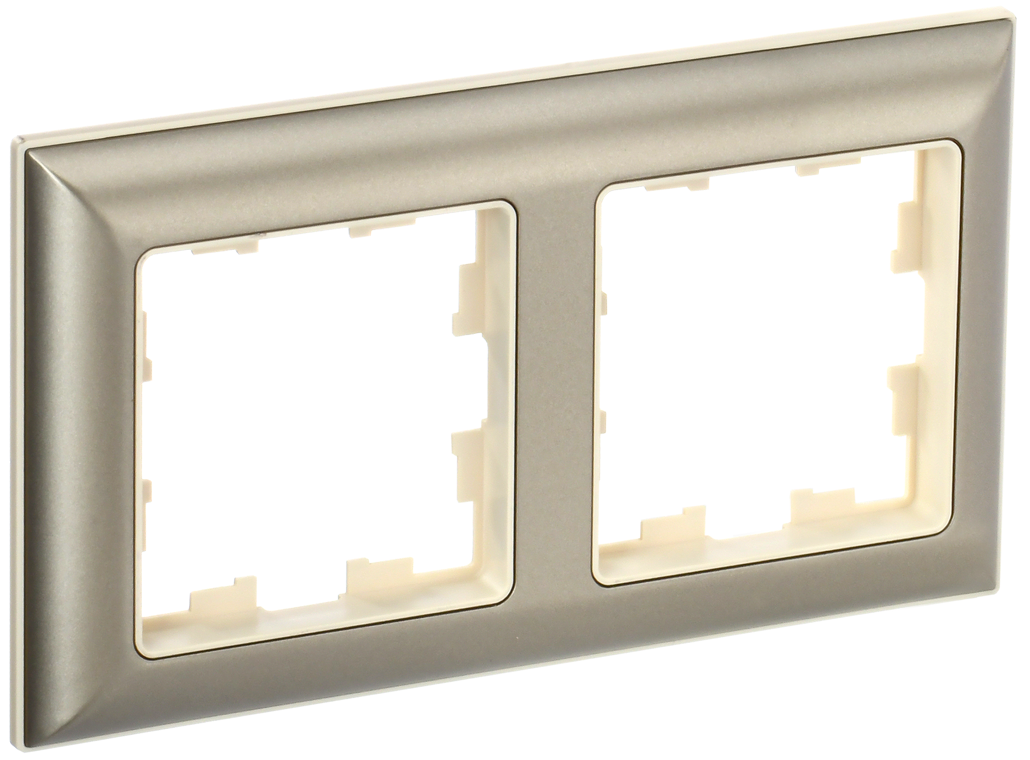 Рамка для выключателей и розеток IEK Brite BR-M22-12-3-K10 (бежевый/шампань)