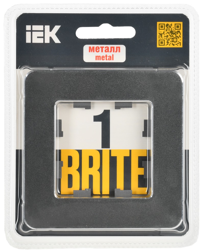 Рамка для выключателей и розеток IEK Brite BR-M12-M-01-K48 (металл/титан) — фото 6