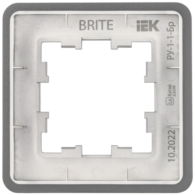 Рамка для выключателей и розеток IEK Brite BR-M12-M-01-K48 (металл/титан) — фото 5