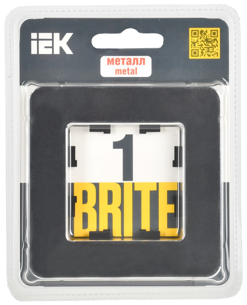 Рамка для выключателей и розеток IEK Brite BR-M12-M-01-K02 (металл/черный) — фото 6