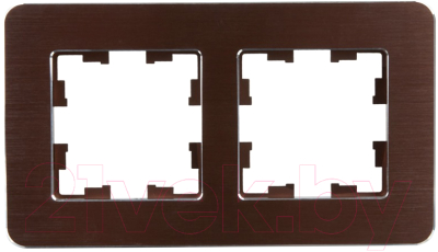 Рамка для выключателя IEK Brite BR-M22-M-21-K30 (металл/коричневый)