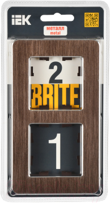 Рамка для выключателя IEK Brite BR-M22-M-21-K30 (металл/коричневый)