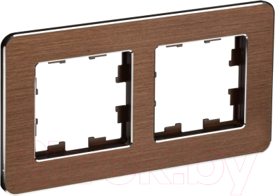 Рамка для выключателя IEK Brite BR-M22-M-21-K30 (металл/коричневый)