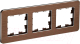 Рамка для выключателей и розеток IEK Brite BR-M32-M-21-K30 (металл/коричневый) - 