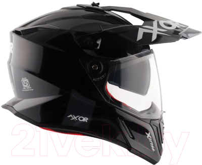 Мотошлем AXOR X-Cross Dual Visor Sc-E (L, черный)