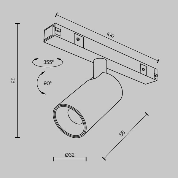 Трековый светильник Maytoni TR176-1-5WTW-M-B
