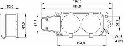 Колодка удлинителя Generica ERK20-016-02-44-K02-G