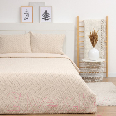 Комплект постельного белья Love Life Tufting. Квадрат 1.5сп / 10323085 (бежевый)