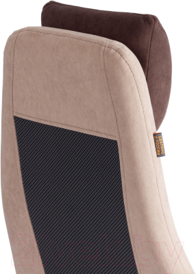 Кресло офисное Tetchair Aviator флок/ткань (коричневый/бежевый/серый)