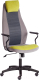 Кресло офисное Tetchair Aviator флок/ткань (олива/серый/серый) - 