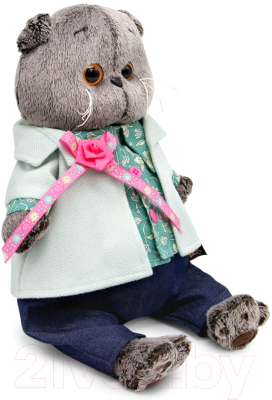 Мягкая игрушка Budi Basa Басик в твидовом пиджаке с розой / Ks19-248 