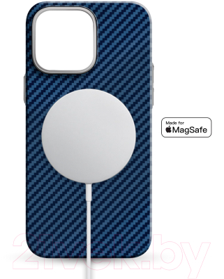 Чехол-накладка Luxo Карбоновые полосы J164 для iPhone 14 Pro (синий)