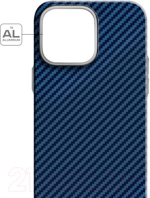 Чехол-накладка Luxo Карбоновые полосы J164 для iPhone 14 (синий)