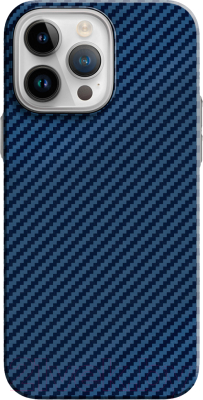Чехол-накладка Luxo Карбоновые полосы J164 для iPhone 15 Pro (синий)